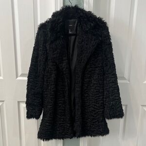 Forever 21 Black Faux Fur Teddy Jacket